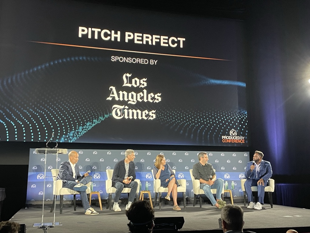 Aspen Powers speaking during Pitch Perfect at the Produced By Conference